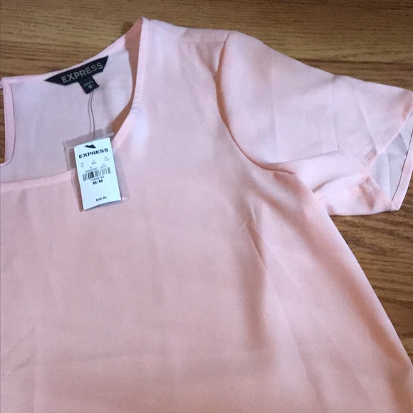Light Pink Express High Low Tee - Picture 2 of 4